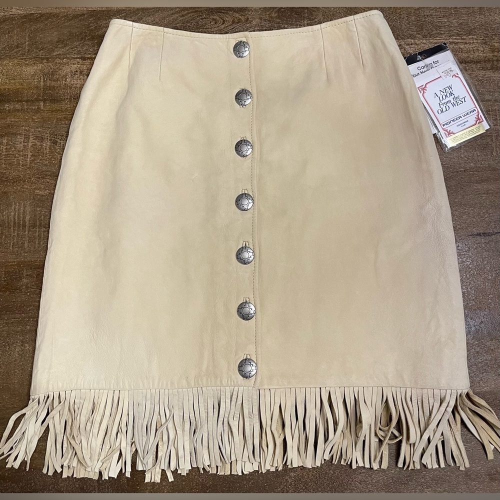 Genuine Suede and Leather Western Fringe Skirt